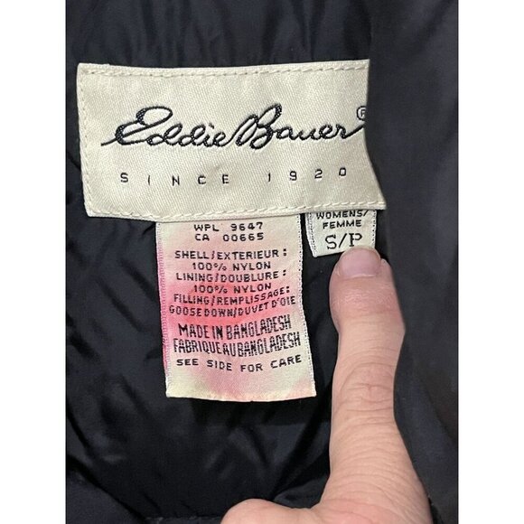 Eddie Bauer Women's Down filled‎ Black Parka Puffer Coat Jacket Size Small - Picture 12 of 15